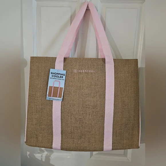 Brown and Pink Tote Bag - Picture 1 of 8